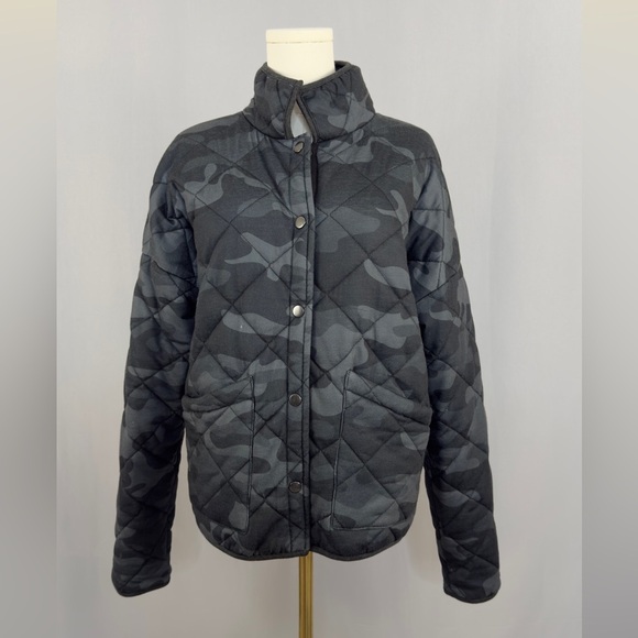 Filly Flair Black & Gray Camo Quilted Jacket - Picture 2 of 6